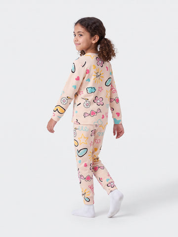 Pajamas all over printed top