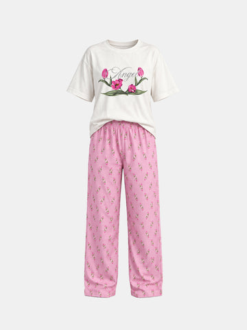 Pajamas Sim fit printed top