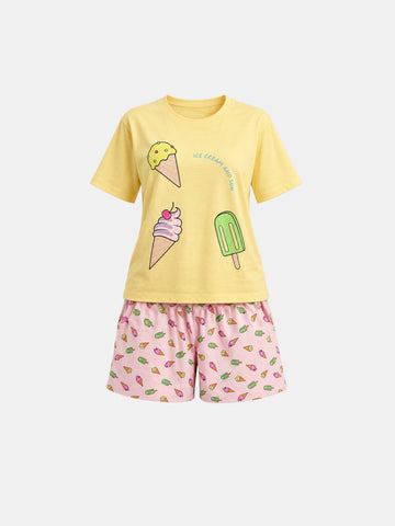 Pajamas oversized printed top