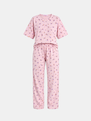 Pajamas Sim fit all over printed top