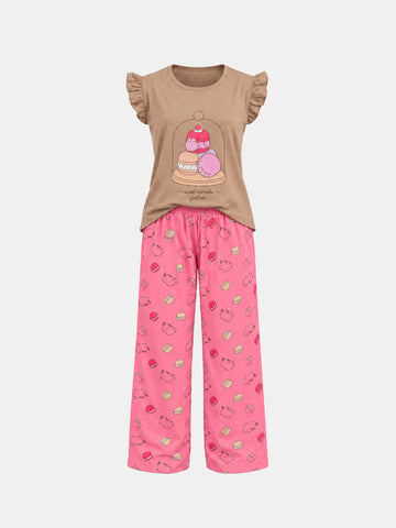 Pajamas oversized printed top