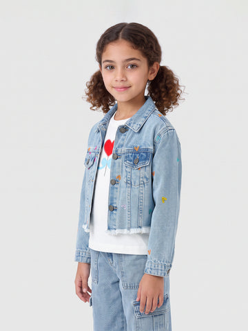 Jacket Sets embroidered top