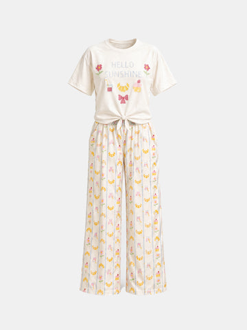 Pajamas oversized printed top