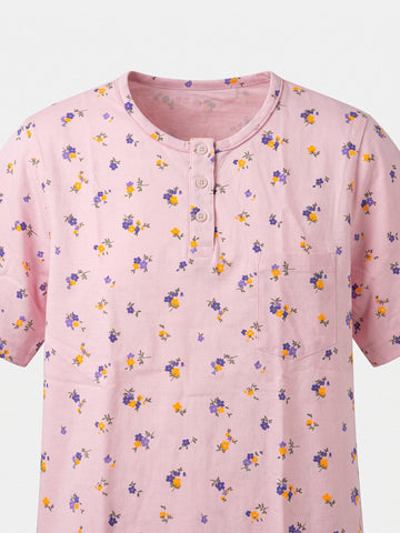 Pajamas Sim fit all over printed top