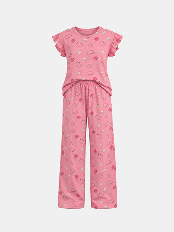 Pajamas oversized all over printed top