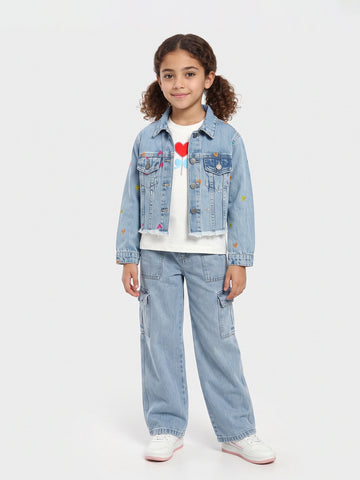 Jacket Sets embroidered top