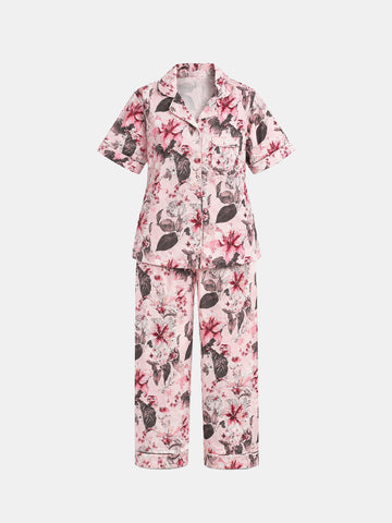 Pajamas oversized all over printed top