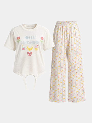 Pajamas oversized printed top