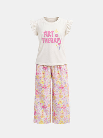 Pajamas oversized printed top