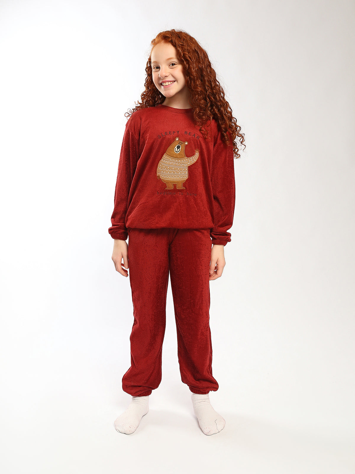 Pajamas oversize fit embroidered top