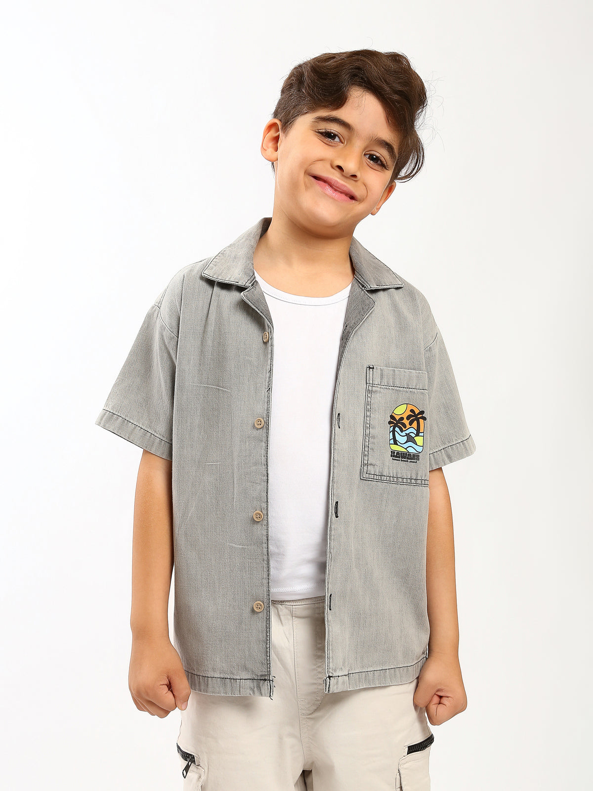Mini Town Team Kids Boys Short Sleeves Shirts